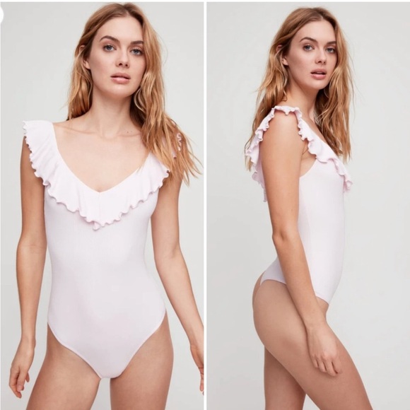 Wilfred Danette Ruffle Trim Sleeveless Bodysuit XXS Pale Pink - Picture 1 of 7